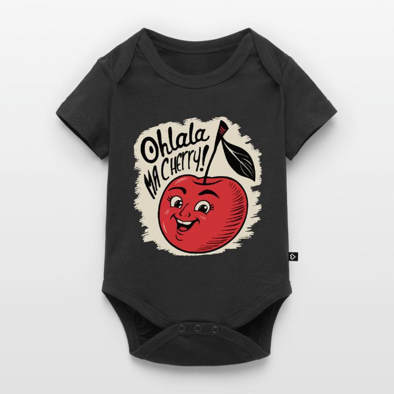Ohlala Ma Kirsche Geschenkidee Süßes Mädchen Baby Premium Kurzarmbody