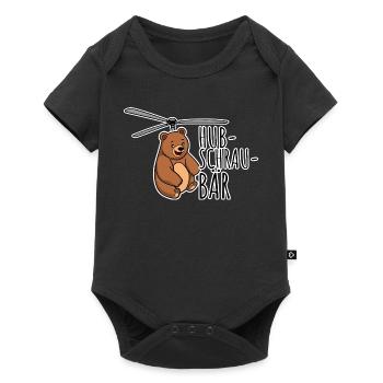 A Hubschrau bear! A funny flying bear - Baby Premium short-sleeve bodysuit - black - Front