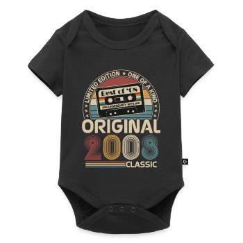 2008 Vintage Vintage Birthday Retro Gift - Baby Premium short-sleeve bodysuit - black - Front