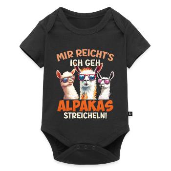 Alpaga J’EN AI ASSEZ, JE VAIS CARESSER LES ALPAGAS - Body à manches courtes Premium Bébé - noir - Devant