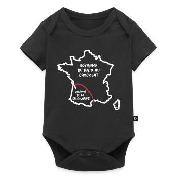 Pain au chocolat ou chocolatine drôle carte France - Body à manches courtes Premium Bébé - noir - Devant