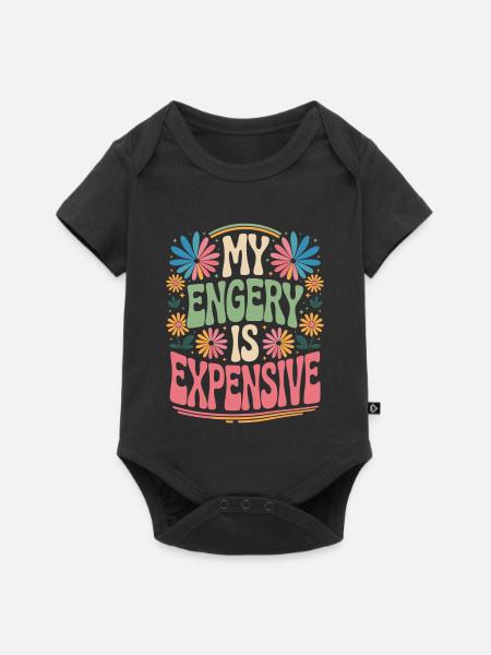My Energy Is Expensive - Baby Premium Kurzarmbody - Schwarz