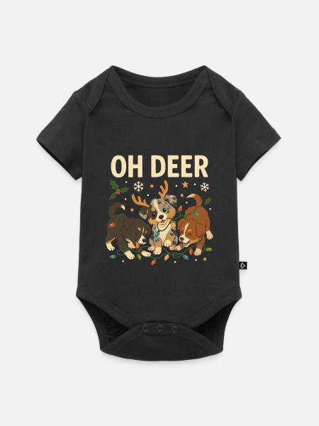 Süßes Australian Shepherd Weihnachtsdesign - Baby Premium Kurzarmbody - Schwarz