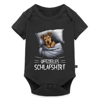 Chemise de nuit officielle Airedale Terrier Dog - Body à manches courtes Premium Bébé - noir - Devant