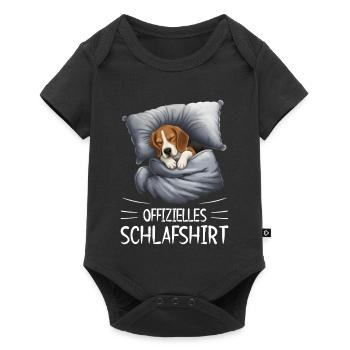 Beagle Chemise de nuit Couverture câline - Body à manches courtes Premium Bébé - noir - Devant