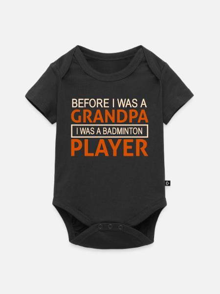 Badminton Opa - Baby Premium Kurzarmbody - Schwarz