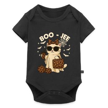 Flirtatious Leopard Ghost Coffee Boo Cat Halloween - Baby Premium short-sleeve bodysuit - black - Front