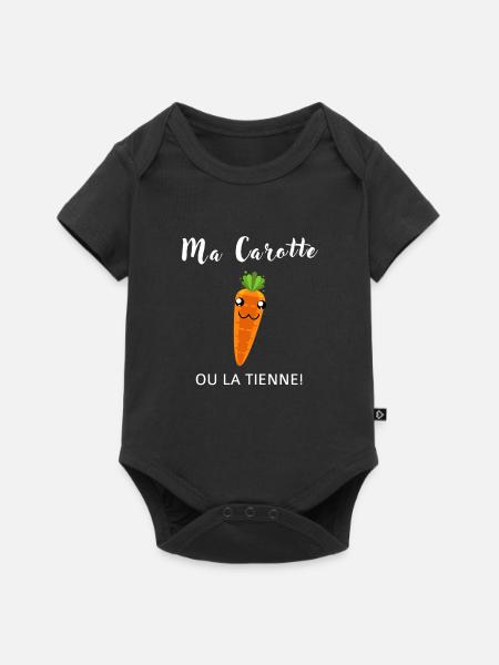 Meine lächelnde Karotte oder deine - Baby Premium Kurzarmbody - Schwarz