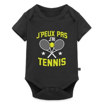 J'Peux pas j'ai Tennis Cadeau Tennis Homme Femme - Body à manches courtes Premium Bébé - noir - Devant