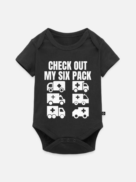 Check out my six pack - Baby Premium Kurzarmbody - Schwarz