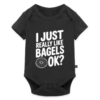 Ich mag Bagels einfach sehr gerne, ok? - Baby Premium Kurzarmbody - Schwarz - Vorne