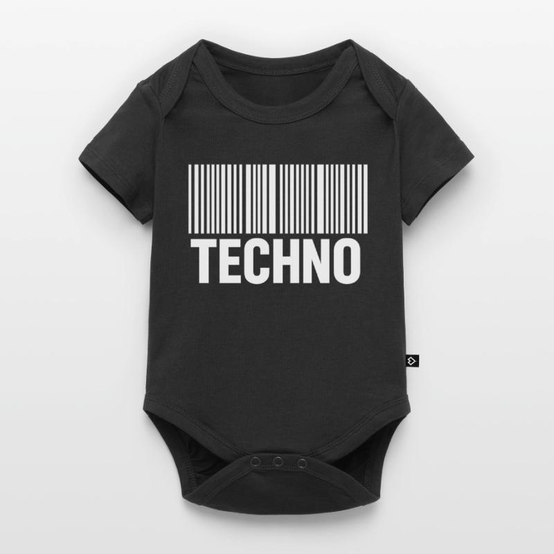 Modèle de code-barres techno Body à manches courtes Premium Bébé