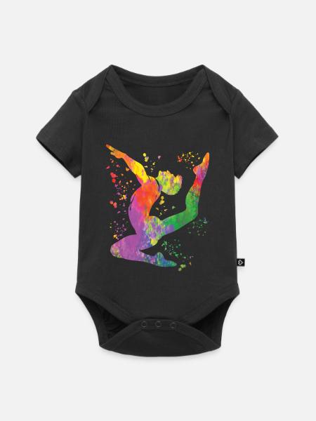 Turner Boden Kunstturnen - Baby Premium Kurzarmbody - Schwarz
