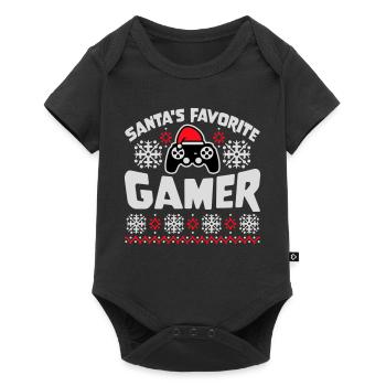 Santa's Favorite Gamer Controller Christmas Nerd - Baby Premium short-sleeve bodysuit - black - Front