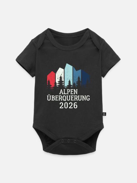 Alpen Überquerung 2026 - Wandern - Baby Premium Kurzarmbody - Schwarz