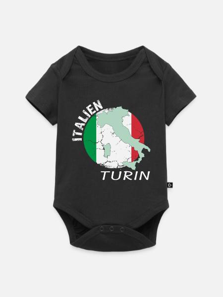 Turin - Baby Premium Kurzarmbody - Schwarz