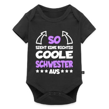 richtigcooleschwesterspreaddew1 - Baby Premium Kurzarmbody - Schwarz - Vorne