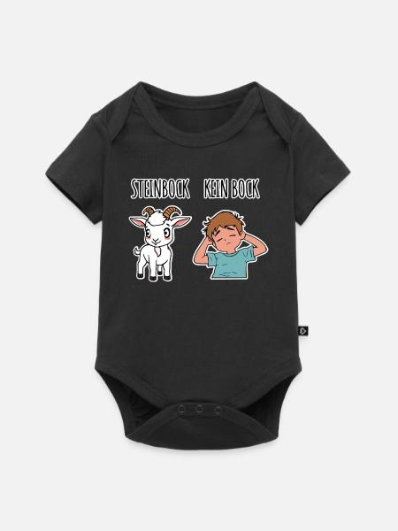 Steinbock - Kein Bock - verschiedene Dinge - Baby Premium Kurzarmbody - Schwarz