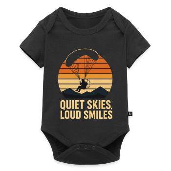Calm skies, loud smiles Paragliding - Baby Premium short-sleeve bodysuit - black - Front