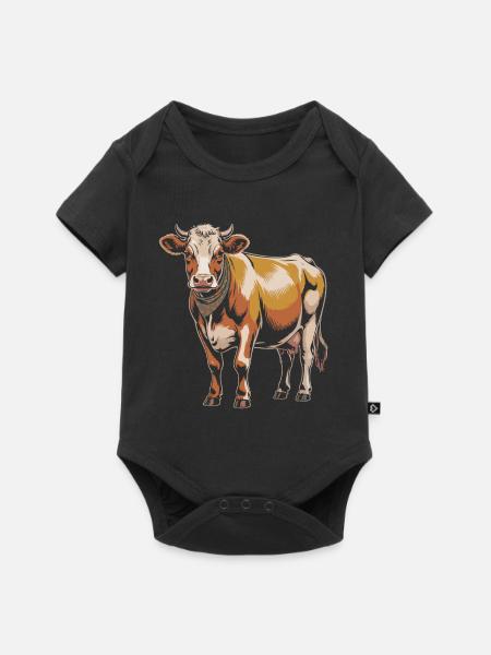 Kuh Kühe - Baby Premium Kurzarmbody - Schwarz