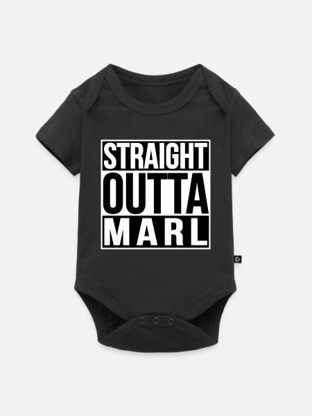 Straight Outta Marl - Baby Premium Kurzarmbody - Schwarz