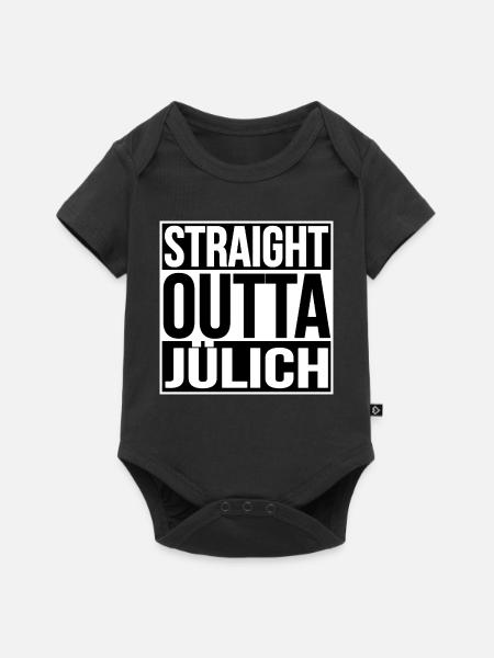 Straight Outta Jülich - Baby Premium Kurzarmbody - Schwarz