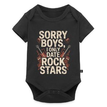 Festival Sorry Boys I Only Date Rock Stars Groupie - Baby Premium Kurzarmbody - Schwarz - Vorne