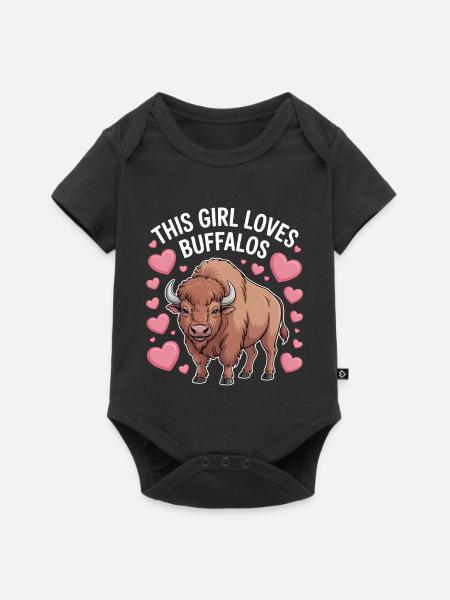Büffel Spruch Mädchen Lustiges Büffel Geschenk - Baby Premium Kurzarmbody - Schwarz