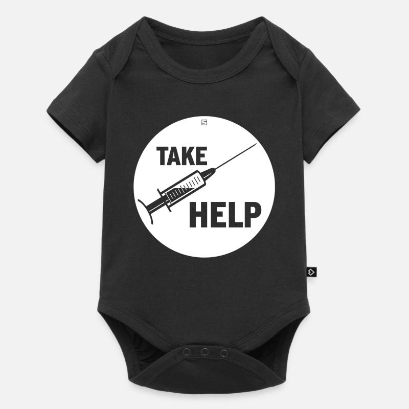 TAKE HELP - Baby Premium Kurzarmbody - Schwarz