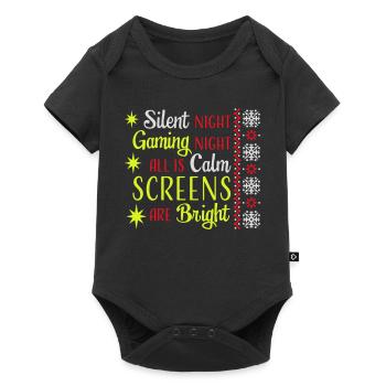 Silent Night Gaming Night All Calm Screens Bright - Baby Premium short-sleeve bodysuit - black - Front
