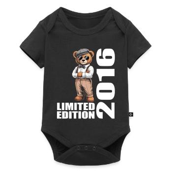 2016 Limited Edition Bär Geburtstag 2016 - Baby Premium Kurzarmbody - Schwarz - Vorne
