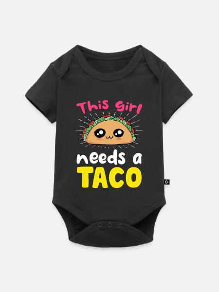 Dieses Mädchen braucht einen Taco - Baby Premium Kurzarmbody - Schwarz
