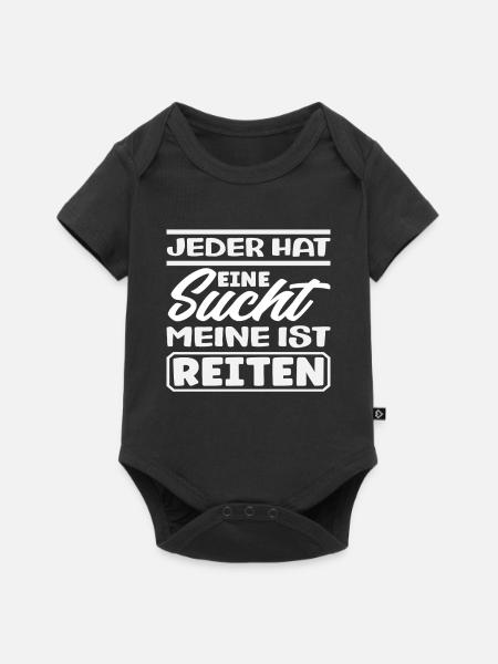 Sucht Pferdemädchen Reiten Ponyfans Reiter - Baby Premium Kurzarmbody - Schwarz