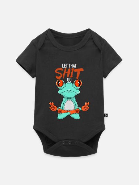 Meditation Yoga Frosch - Baby Premium Kurzarmbody - Schwarz