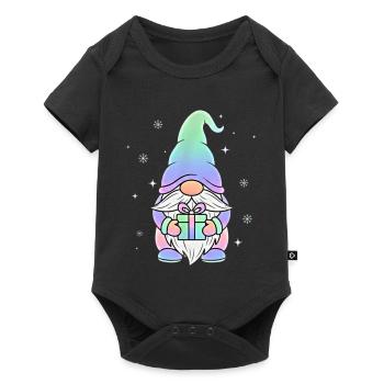Christmas Gnome Pastel Gradient - Baby Premium short-sleeve bodysuit - black - Front