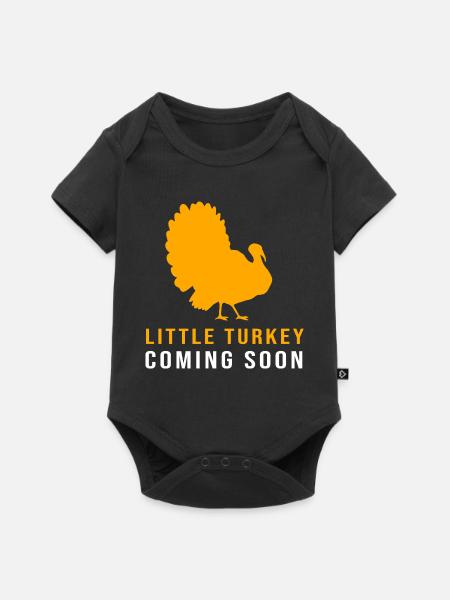 Thanksgiving Gender Reveal Werdende Mutter - Baby Premium Kurzarmbody - Schwarz