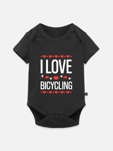 I Love Cycling - Baby Premium Kurzarmbody - Schwarz
