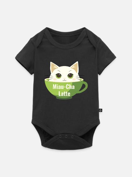 Miau-Cha Latte - Baby Premium Kurzarmbody - Schwarz