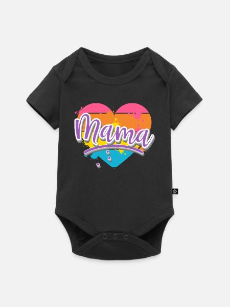 Mama - Baby Premium Kurzarmbody - Schwarz