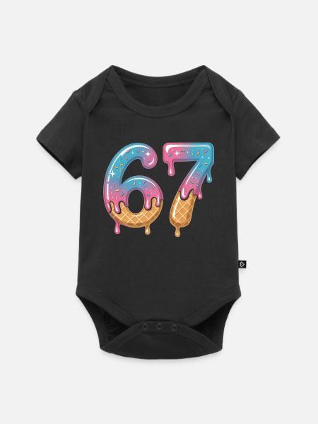 67 Eiscreme Tropfen - Baby Premium kortärmad bodysuit - svart