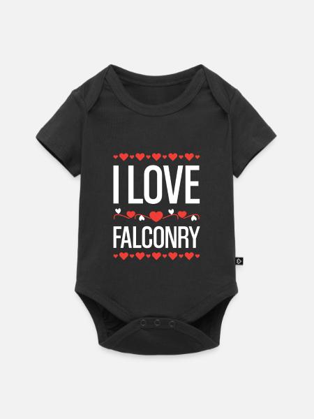 I Love Falconry - Baby Premium Kurzarmbody - Schwarz