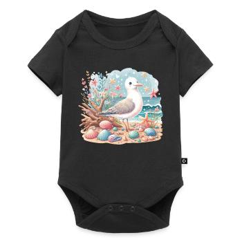 Seagull Beach Shells Maritime Coast - Baby Premium short-sleeve bodysuit - black - Front