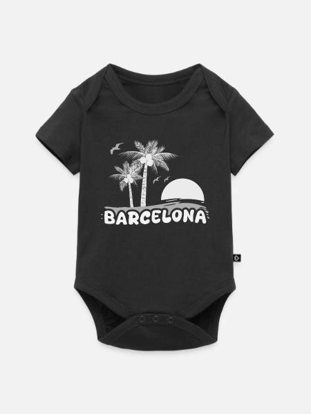 Barcelona als Strand - Baby Premium Kurzarmbody - Schwarz