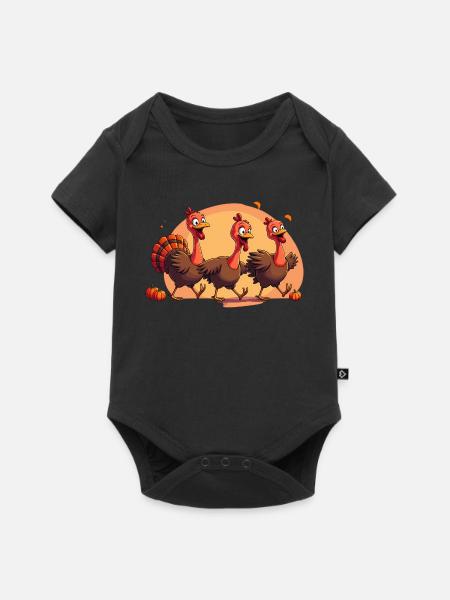 Thanksgiving Truthahn Baby - Baby Premium Kurzarmbody - Schwarz