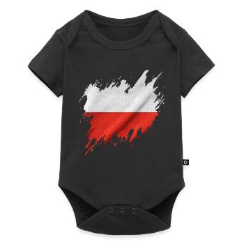 Flag of Poland, torn style - Baby Premium short-sleeve bodysuit - black - Front