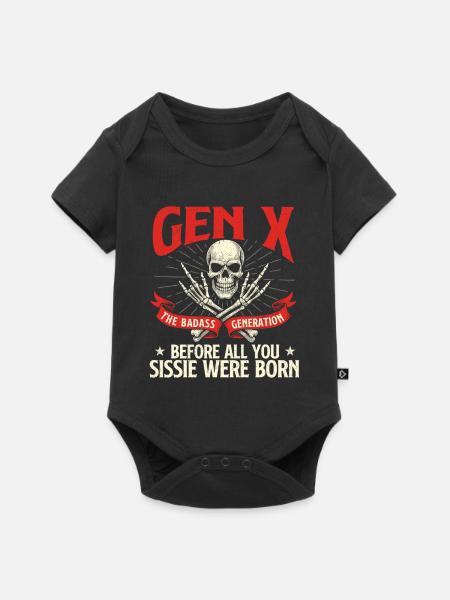 Gen X Badass Generation Retro Nostalgie Zitat - Baby Premium Kurzarmbody - Schwarz