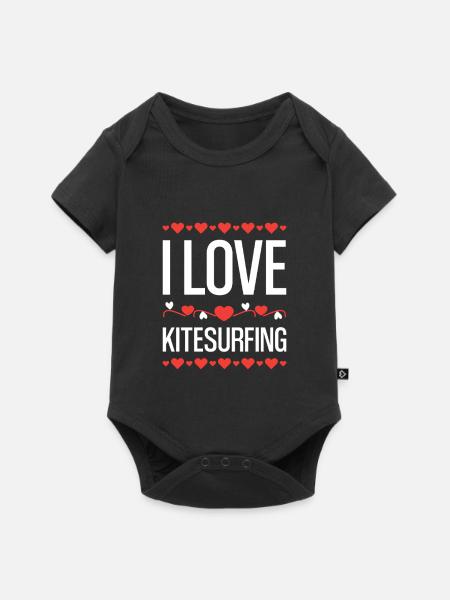I Love Kitesurfing - Baby Premium Kurzarmbody - Schwarz