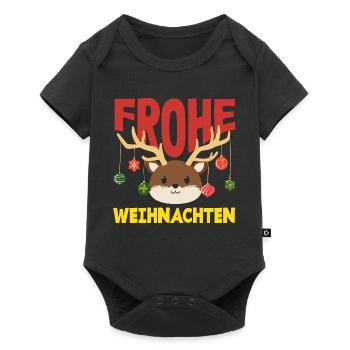 Corgi Joyeux Noël avec chapeau de Père Noël - Body à manches courtes Premium Bébé - noir - Devant