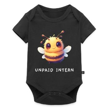 Sweet Bee "Unpaid Intern" Intern Saying - Baby Premium short-sleeve bodysuit - black - Front