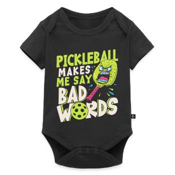 Le pickleball me fait dire des gros mots - Body à manches courtes Premium Bébé - noir - Devant